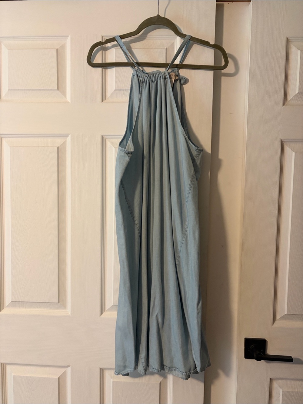 LOFT Light Blue Chambray Sleeveless Halter Dress